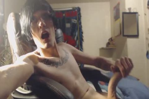 Hung chap jerking off