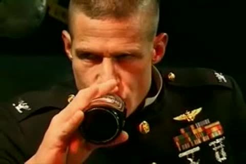 juicy Military chap pounding Bartender