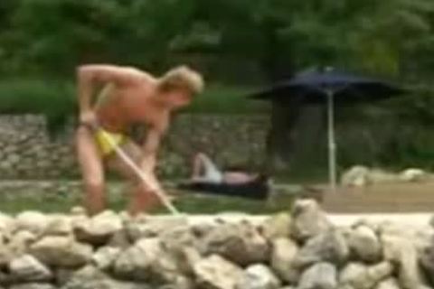 Pool Cleaner Has Sex With Two twinks