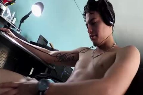 Blazing young lad Sits Back And Jacks Off His Colossal rod.