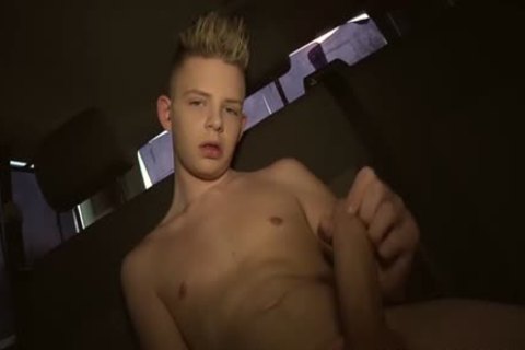 lovely Tattooed Alex Silvers stroking His long pecker In A Van