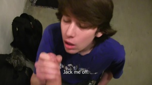 A tasty 18yo teen with chaotic hairstyle sucks off