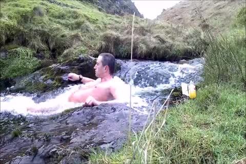 Half Hour in nature's garb Dip In Cold Scottish Waterfall In Winter