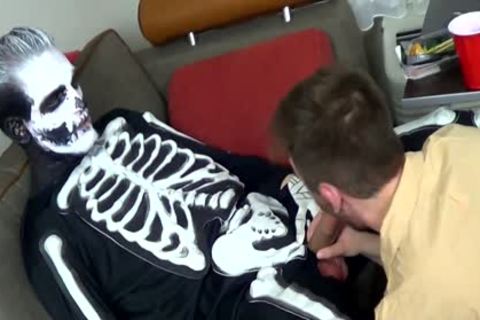 FTM Luke Hudson Barebacked By A Skeleton - Halloween peculiar