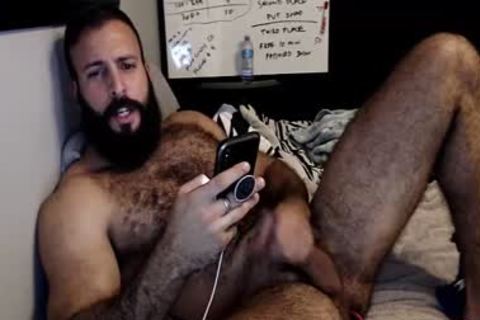 older Bear man Stroking His penis