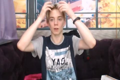 skinny legal age teenager Playing With large hairless cock And Balls - Buttplug